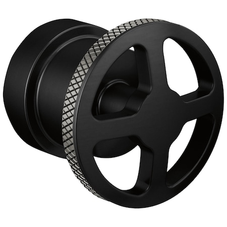 Brizo Litze Pressure Balance Valve Trim Handle Kit, Wheel Matte Black/Luxe Steel HW60P32-BLSL