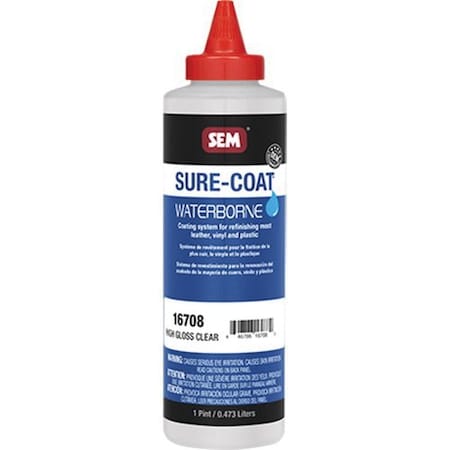 Sem Sure-Coat Waterborne Mixing System, 1 Pint Can, High Gloss Clear, Liquid 16708