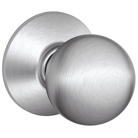 Schlage Orbit Series Passage Door Knob, Metal, Satin Chrome F10ORBIT626