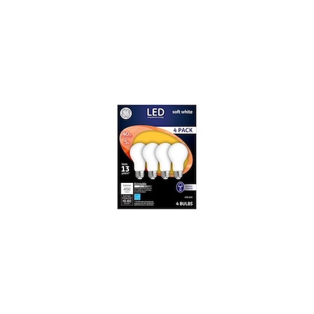 Ge LED Bulb A19 E26 (Medium) Soft White 40 Watt Equivalence Frosted, 4PK 93098311