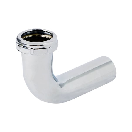 Everflow Slip Elbow for Tubular Drain Applications, 17GA Chrome Plated Brass 1-1/4"x6" 6196