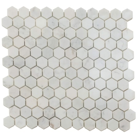 Apollo Tile White 12x12 Bianco Carrara Marble Polished Floor and Wall Mosaic Tile 4.55 sqft/case, 5PK APLKB88G02PA