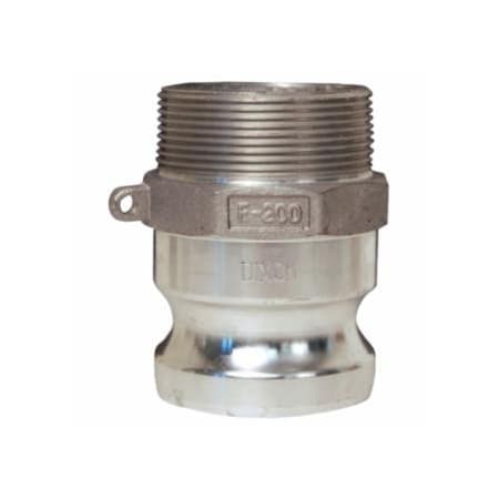 Dixon Valve Global Type F Adapters, 2 in, Male/Male, Aluminum 238-G200-F-AL