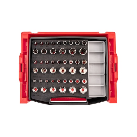 Tekton 3/8in Dr. Shallow, Semi-Deep, and Deep 6pt Socket Set with Open Top Drawer and Rack, 45pc (1/4-1in) SHD91701