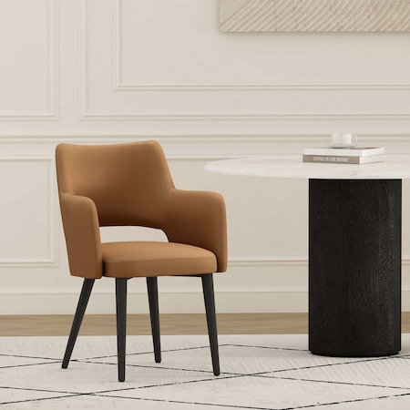 Manhattan Comfort Tremont Dining Arm Chair in Saddle DC104AR-SD