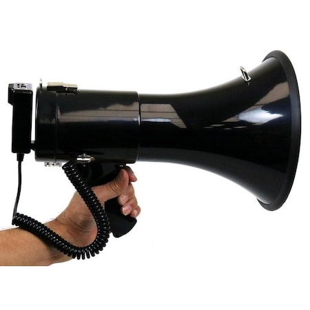 Deejay Led 13-1/2-in PA Megaphone w/Hanging Mic, SD Card Play, Aux Input, USB Input, Siren, Recorder. TBHMEGAPHONE