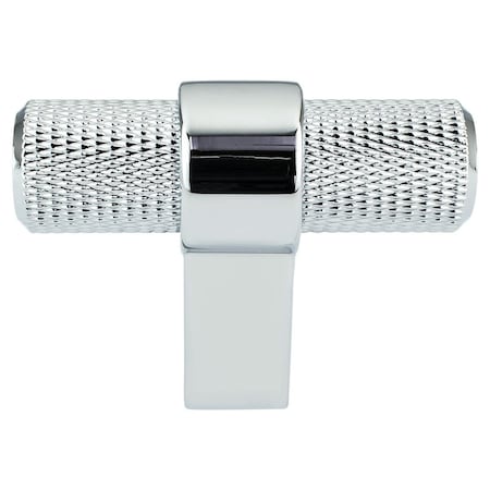 Curtilage 2 in. Radial Reign T-Shape Cabinet Knob, Polished Chrome CU3348130