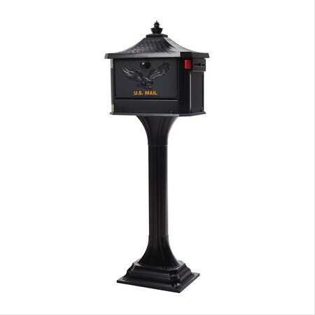 Architectural Mailboxes Pedestal Locking Combo, Black PED00BAM