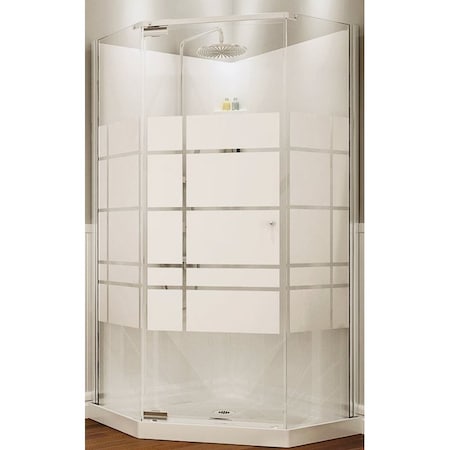 Maax Shower Kit, 36 in L, 36 in W, 72 in H, Polystyrene, Chrome, 3Wall Panel, NeoAngle 105618-000-129102