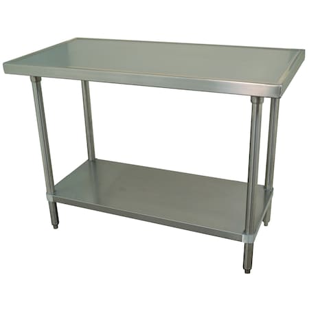 Advance Tabco Work Table 24 in.W x 30 in.D 14 gauge 304 stainless steel top with countertop non drip edge VSS-302