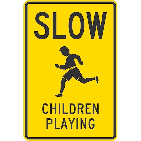 Lyle Slow Children Playing (w/graphic), 24x36, High Intensity Prismatic, White G-14323-HI_24x36