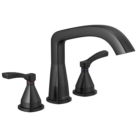 Delta Stryke Three Hole Roman Tub Trim In Matte Black T2776-BL