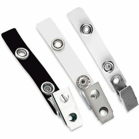 Brady STRAP CLIP, CLEAR, 3-1/2in 89MM, FLEX VINYL STRAP W/ 2-HOLE CLIP, STAINLESS STEEL 2105-1320