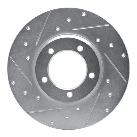 Dynamic Friction Co DFC Brake Rotor - Drilled and Slotted - Silver 631-76092L