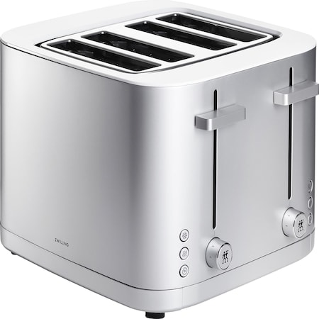 Zwilling Enfinigy 4-Slice Toaster, Extra Wide 1.5in Slots for Bagels and Toast, Silver 1016129