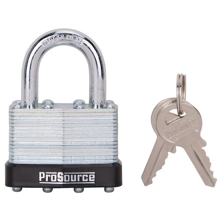 Prosource Padlock, Standard Shackle, 9/32 in Dia Shackle, 1-1/4 in H Shackle, Steel Shackle, Steel Body HD00028-3L