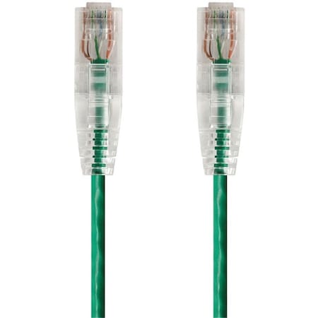 Monoprice Slim Cat6 Utp Network Cable, 3 ft.Green 14808