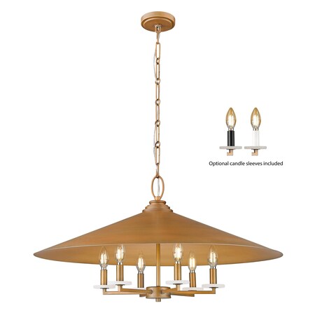 Z-Lite Rialto 6 Light Pendant, Signature Gold/Signature Gold, 32 In W x 16.5 In H 1953-32SGD