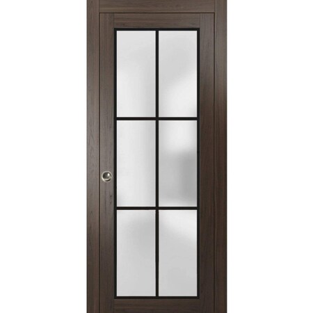Sartodoors Sliding Pocket Door with Frosted Tempered Glass Planum 2122 24x84 Solid Core Modern Interior PLANUM2122PD-CA-24 x 84