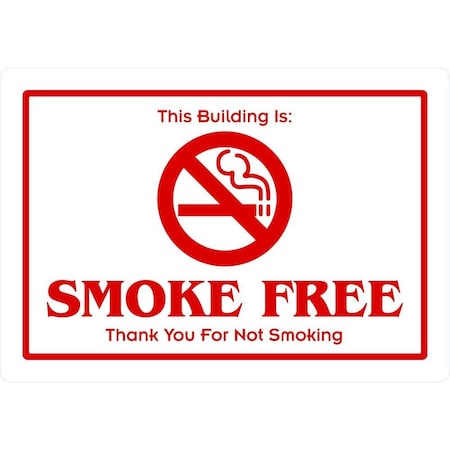 Lyle This Building Is Smoke Free, 5x3.5, Non-Reflective, White G-16795-ND_5x3.5