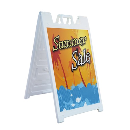 Signmission Summer Sale, A-Frame & 2 Decals Installed, Heavy-Duty Plastic Frame SBHD-D-2436-Summer Sale