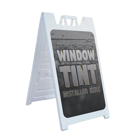 Signmission Window Tint, A-Frame & 2 Sign Inserts, Heavy-Duty Plastic Frame SBHD-C-2436-30439