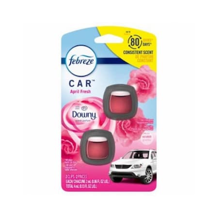 Qualitycare 0.06 oz Febreze Car Air Freshener Downy April Fresh Vent Clip, 2PK QU3863795