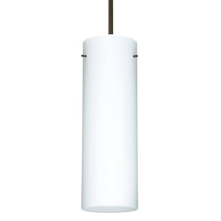 Besa Lighting Besa Stilo 9 Pendant, Opal Matte, Bronze Finish, 1x 9W LED 1JT-493007-LED-BR