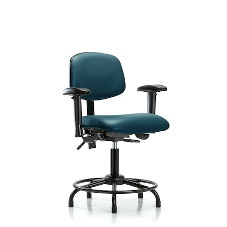 Blue Ridge Ergonomics Vinyl Chair, Vinyl, Adjustable Arms BR-VDHCH-RT-T0-A1-RG-8801