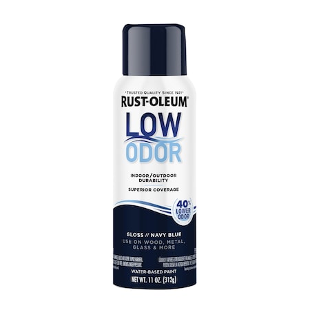 Rust-Oleum Low Odor Water Based Spray Paint, Navy Blue, Gloss, 11 oz 388271