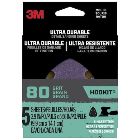 Fast Fans 60-Grit Ultra Mouse Detail Sanding Sheet, 5PK FA3350496