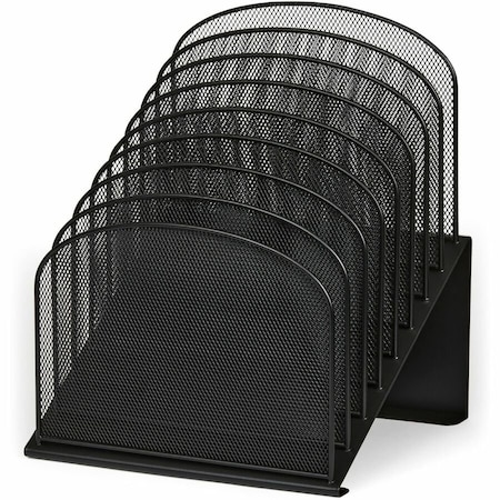 Safco Desktop Separator, Black, Steel, 11 3/4 in W, 10 3/4 in L, 14 in H, 8 Number of Compartments 3258BL