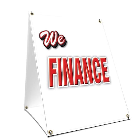 Signmission We Finance, 36 Inch x 24 Inch A-frame Yard Sign, Plastic Sign SBC-2436-We Finance