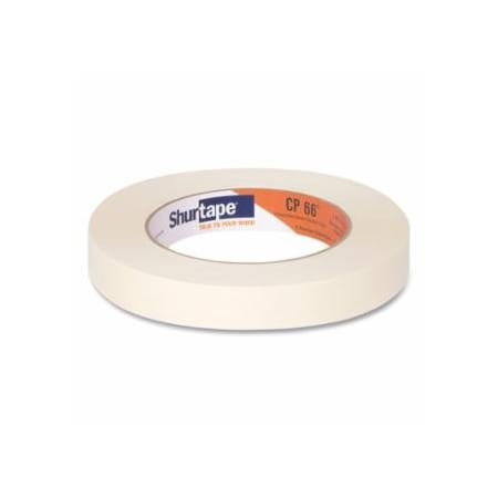 Shurtape CP 66 Contractor Grade High Adhesion Masking Tape, 18 mm W, 60 yd L roll, Natural, 48PK 689-141347