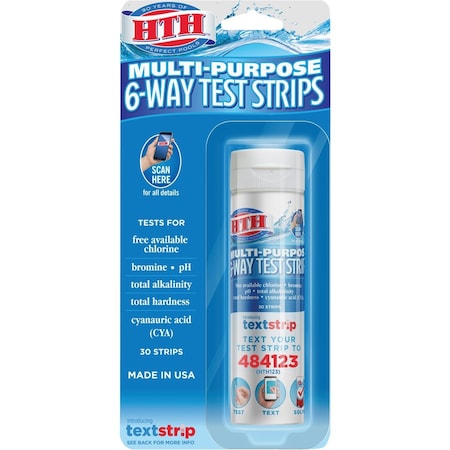 Hth Pool Care 6-Way Test Strips, 30-Count 1276