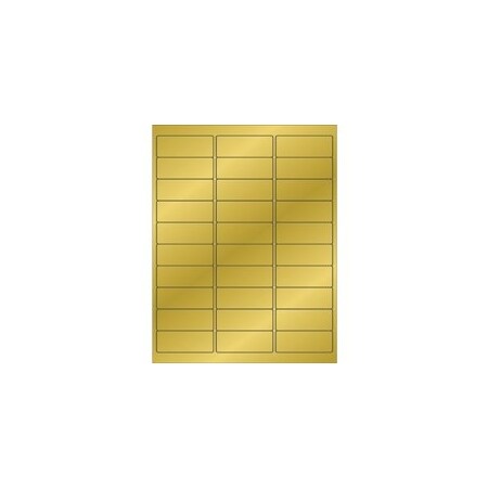 Bubblefast 2 5/8 x 1'' Gold Foil Rectangle Laser Labels-30 Labels per Sheet BFLL210GD