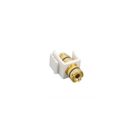 Cable Wholesale Keystone Insert, White, Black left Channel Banana Plug Binding Post, Banana Plug Female Coupler 323-120BK