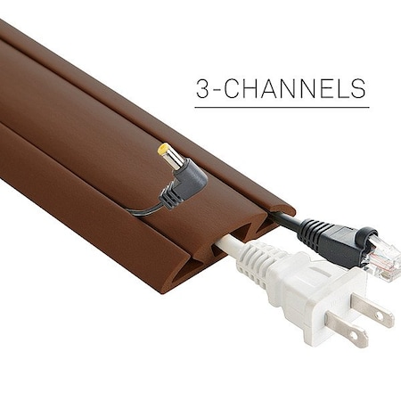 Electriduct Cable protector, 30 ft L, 2 5/8 in W, 3 Channel, Rubber, Brown CC-RI-CP-30-BN