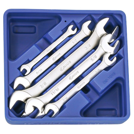 Genius Tools 5 Piece SAE Open End Wrench Set. OW-705S