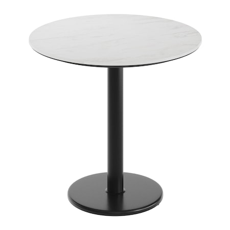Flash Furniture Acadia 31.25 in Round Tabletop with TopGuard HPL Technology in White Faux Marble with 18 in ST-RD31-WHMAR-TR18-GG