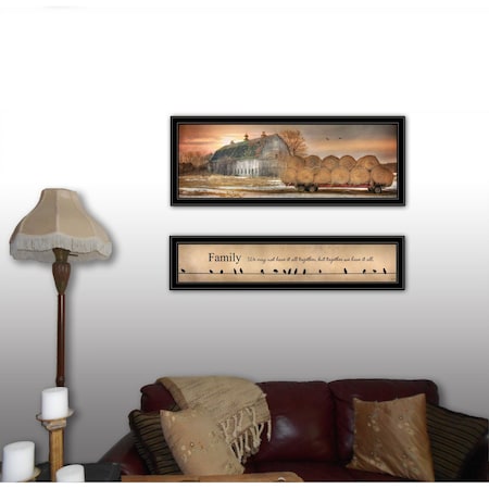 Homeroots Set Of Two Together Blessed Black Framed Print Wall Art, 2PK 416029