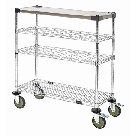 Quantum Storage Systems WIRE CRADLE CART 14X48X40 W/SS TOP BLACK EPOXY WRC-1448WSBK-1SS