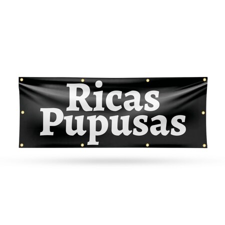 Signmission Ricas Pupusas, 36 Inch x 96 Inch, Vinyl Banner B-96-30835