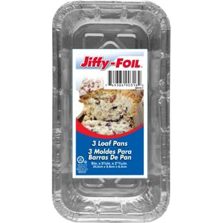 Jiffy Foil 90316-15 Aluminum Loaf Pans, 3 Count, 3PK 263774