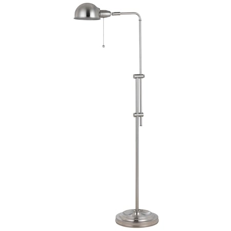 Homeroots 58" Nickel Adjustable Traditional Shaped Floor Lamp With Nickel Dome Shade 526254