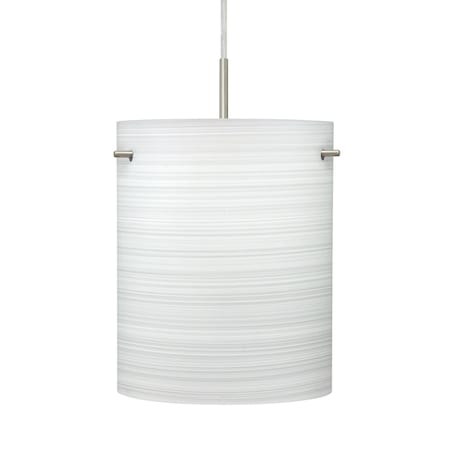 Besa Lighting Besa Tamburo 8 Pendant, Chalk, Satin Nickel Finish, 1x 100W MAX E26 Base 1JT-4006KR-SN