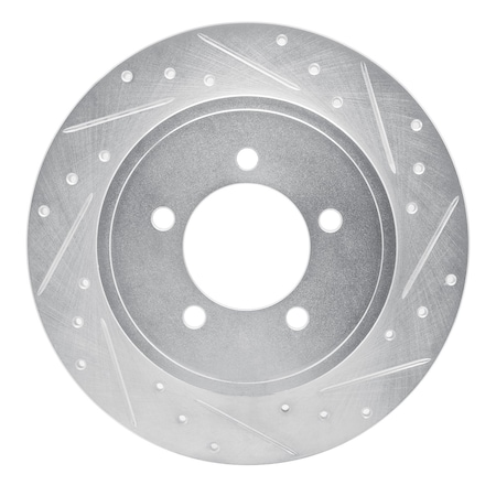 Dynamic Friction Co DFC Brake Rotor - Drilled and Slotted - Silver 631-54178R