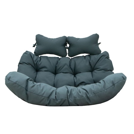 Leisuremod 2-Person Hanging Egg Chair Cushion, Weather-Resistant, Headrest & Zippered Cover ES52C-CH