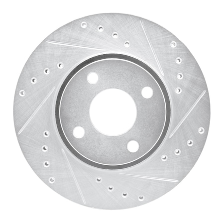 Dynamic Friction Co DFC Brake Rotor - Drilled and Slotted - Silver 631-56017R