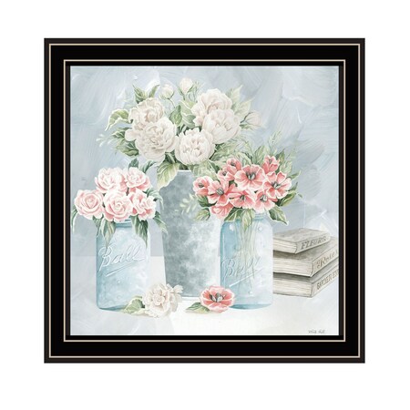 Homeroots Pastel Peonies Pretties Black Framed Print Wall Art 529732